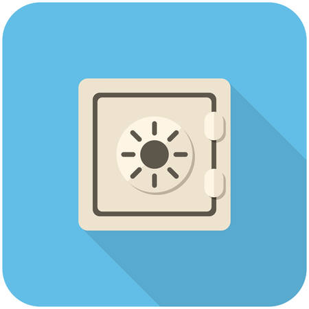Safe icon (flat design with long shadows)のイラスト素材