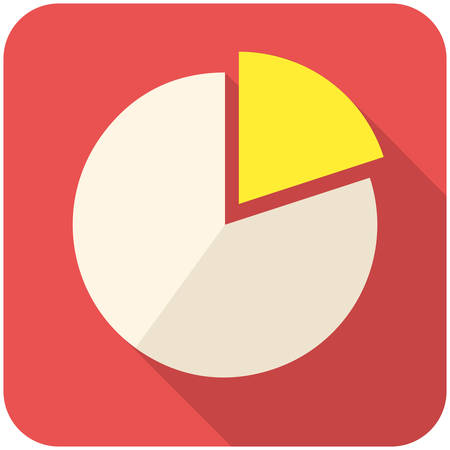 Pie chart icon (flat design with long shadows)のイラスト素材