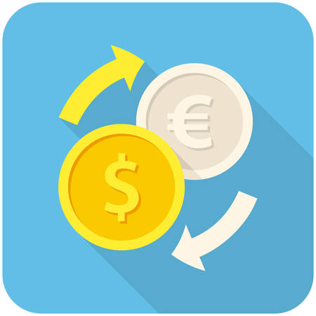 Exchange icon (flat design with long shadows)のイラスト素材