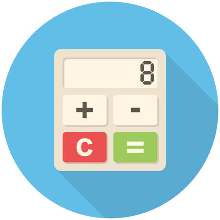 Calculator icon (flat design with long shadows)のイラスト素材