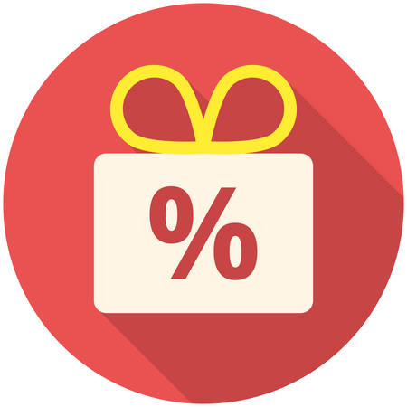 Discount icon (flat design with long shadows)のイラスト素材