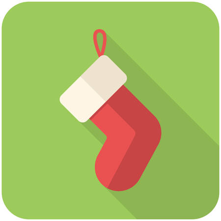 Christmas stocking icon (flat design with long shadows)のイラスト素材