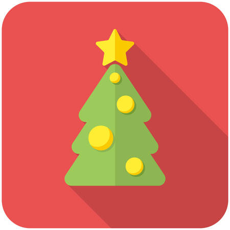 Christmas tree icon (flat design with long shadows)のイラスト素材