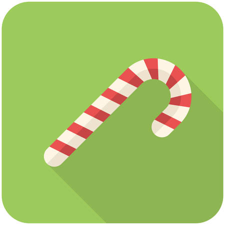 Candy cane icon (flat design with long shadows)のイラスト素材