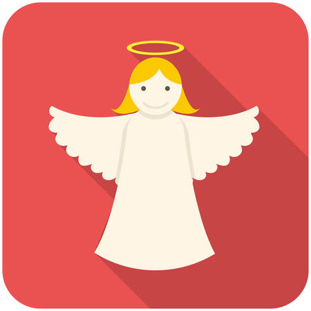 Christmas angel icon (flat design with long shadows)のイラスト素材