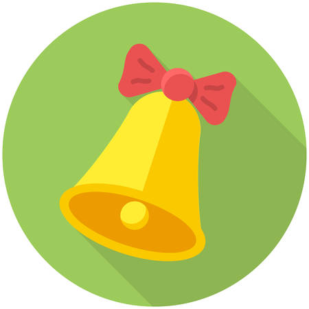 Christmas bell icon (flat design with long shadows)のイラスト素材