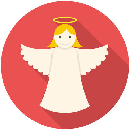 Christmas angel icon (flat design with long shadows)のイラスト素材