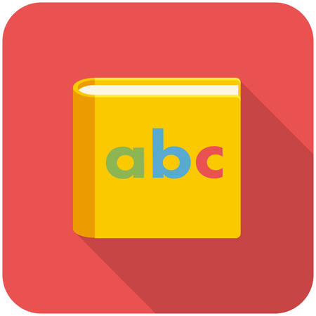 Alphabet book, modern flat icon with long shadowのイラスト素材