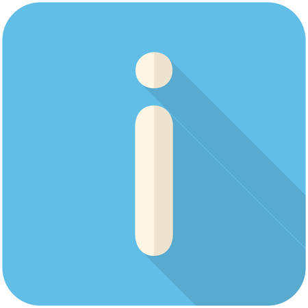 Info, modern flat icon with long shadowのイラスト素材