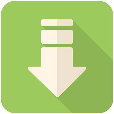 Download, modern flat icon with long shadowのイラスト素材