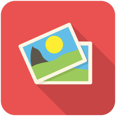 Images, modern flat icon with long shadowのイラスト素材