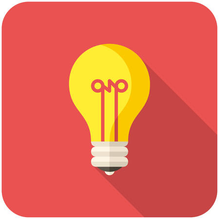 Light Bulb, modern flat icon with long shadowのイラスト素材