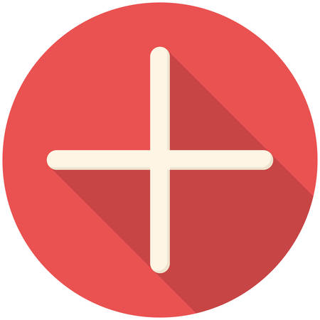 Plus, modern flat icon with long shadowのイラスト素材