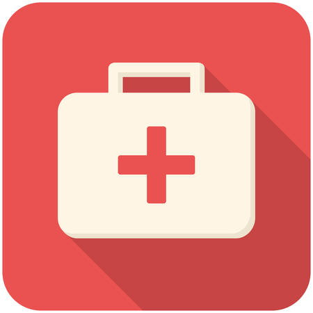 Medical box, modern flat icon with long shadowのイラスト素材