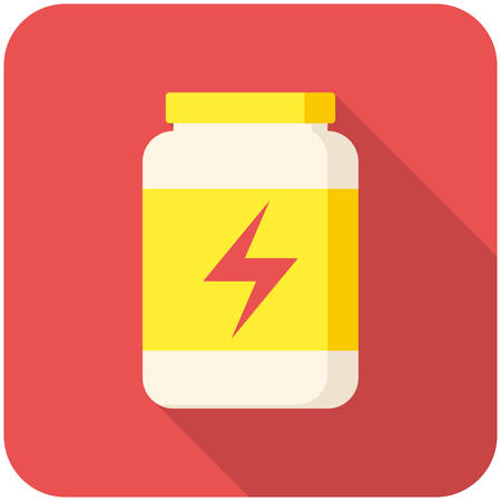 Sport Nutrition, modern flat icon with long shadowのイラスト素材