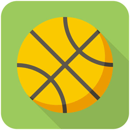 Basketball, modern flat icon with long shadowのイラスト素材