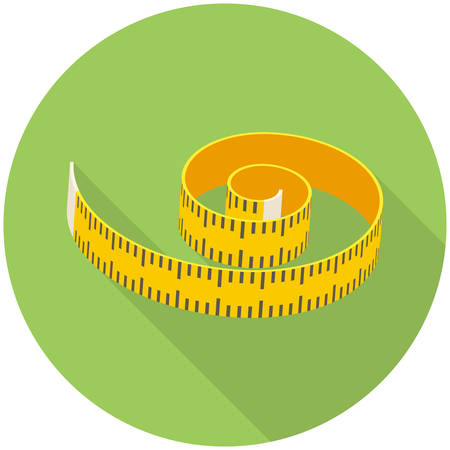 Measuring tape, modern flat icon with long shadowのイラスト素材