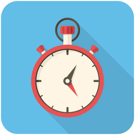 Stopwatch, modern flat icon with long shadowのイラスト素材