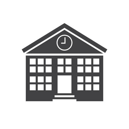School building, modern flat iconのイラスト素材