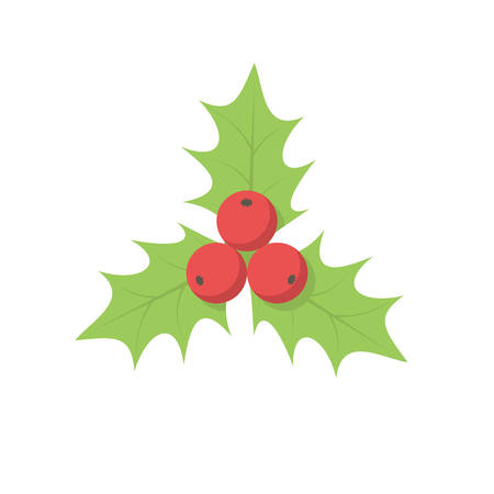 Christmas holly icon (flat design)のイラスト素材