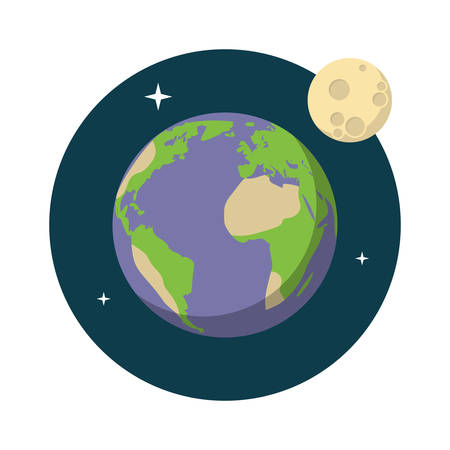 Earth, Flat design, vector illustration, isolated on white backgroundのイラスト素材