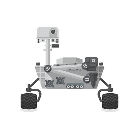 Mars Rover, Flat design, vector illustration, isolated on white backgroundのイラスト素材