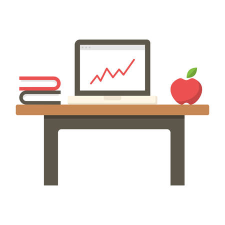 Illustration of modern workplace, flat design.のイラスト素材