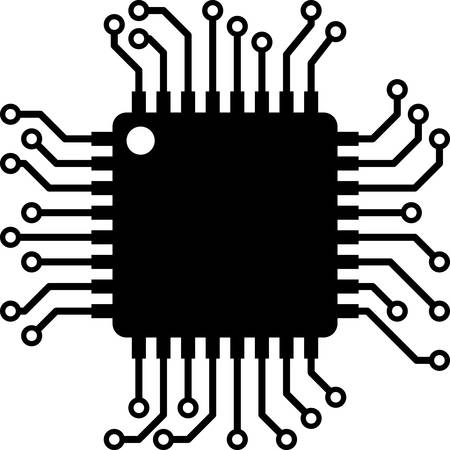 CPU (central processing unit) - Computer chip or microchip. Flat designのイラスト素材