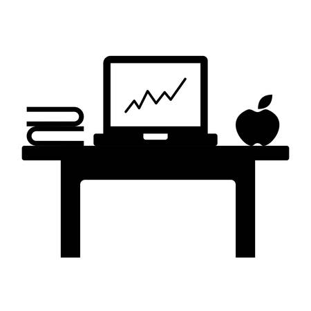 Illustration of modern workplace, flat design.のイラスト素材