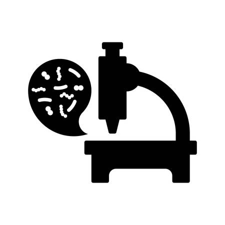 Illustration biochemistry and microbiology icon depicting a laboratory microscope for examining microbes and bacteria in science, medicine and industryのイラスト素材