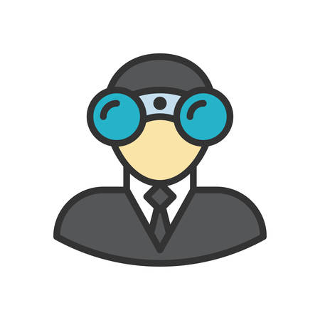 Looking for opportunities, vector illustration, outline stroke business icon.のイラスト素材