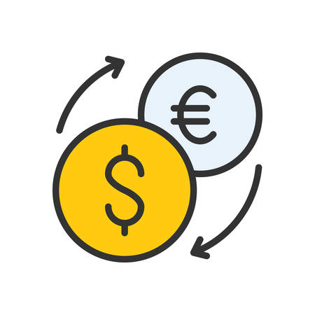 Exchange. Colored scalable vector icon in outline style.のイラスト素材