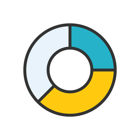Pie Chart. Colored scalable vector icon in outline style.のイラスト素材