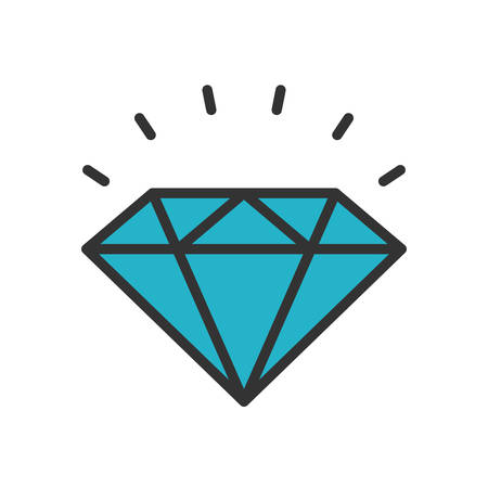 Diamond. Colored scalable vector icon in outline style.のイラスト素材