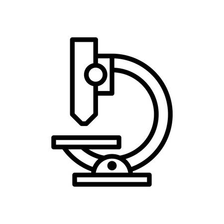 Microscope fully scalable vector icon in outline style.のイラスト素材