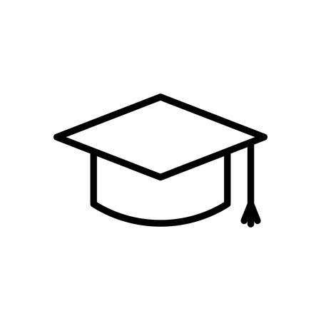Graduation Cap fully scalable vector icon in outline style.のイラスト素材