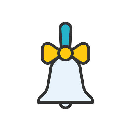 Bell fully scalable vector icon in outline style.のイラスト素材