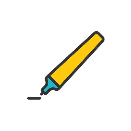 Marker Pen fully scalable vector icon in outline style.のイラスト素材