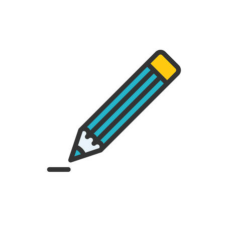 Pencil fully scalable vector icon in outline style.のイラスト素材