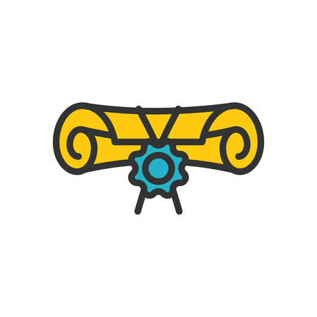 Diploma fully scalable vector icon in outline style.のイラスト素材
