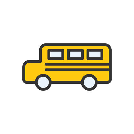 Bus fully scalable vector icon in outline style.のイラスト素材