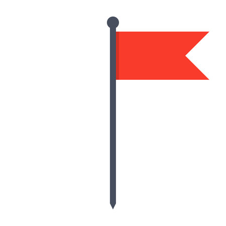 Red locator flag for Map in flat style.のイラスト素材