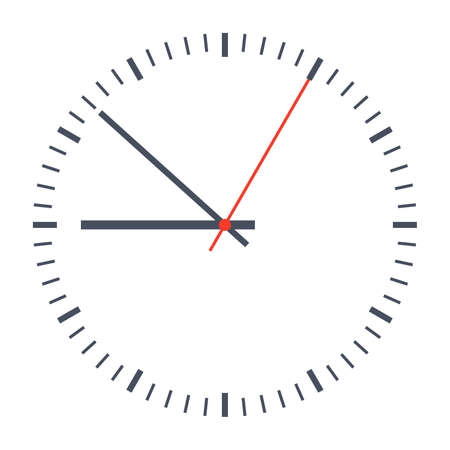 Simple classic black and white round wall clock.