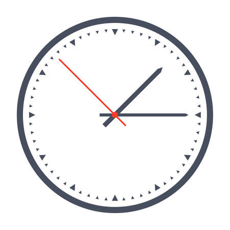 Simple classic black and white round wall clock.の写真素材