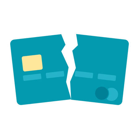 Debt free concept with broken credit cardのイラスト素材