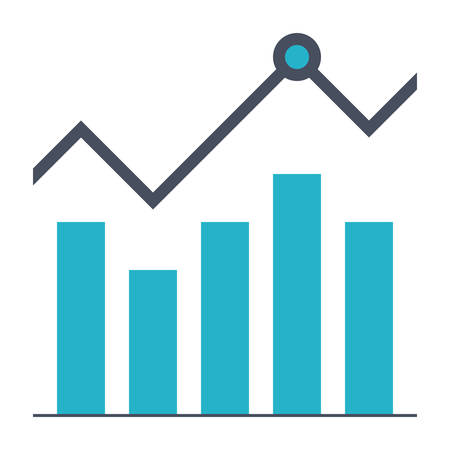 Growth stock concept with simple line chartのイラスト素材