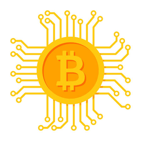 Digital money icon for bitcoin, cryptocurrency, virtual currency and ecashのイラスト素材