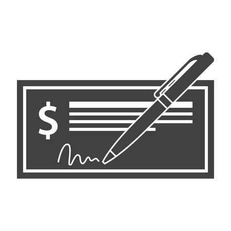 Bank Check and Penのイラスト素材