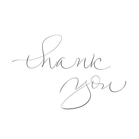 Thank You handwritten inscription calligraphy vector illustrationの写真素材