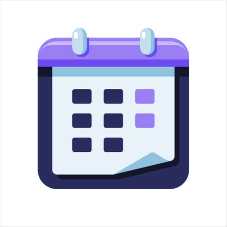 Stylish colored calendar icon on white backgroundのイラスト素材